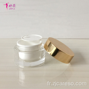 Pot de crème en plastique d&#39;emballage cosmétique avec capuchon en aluminium